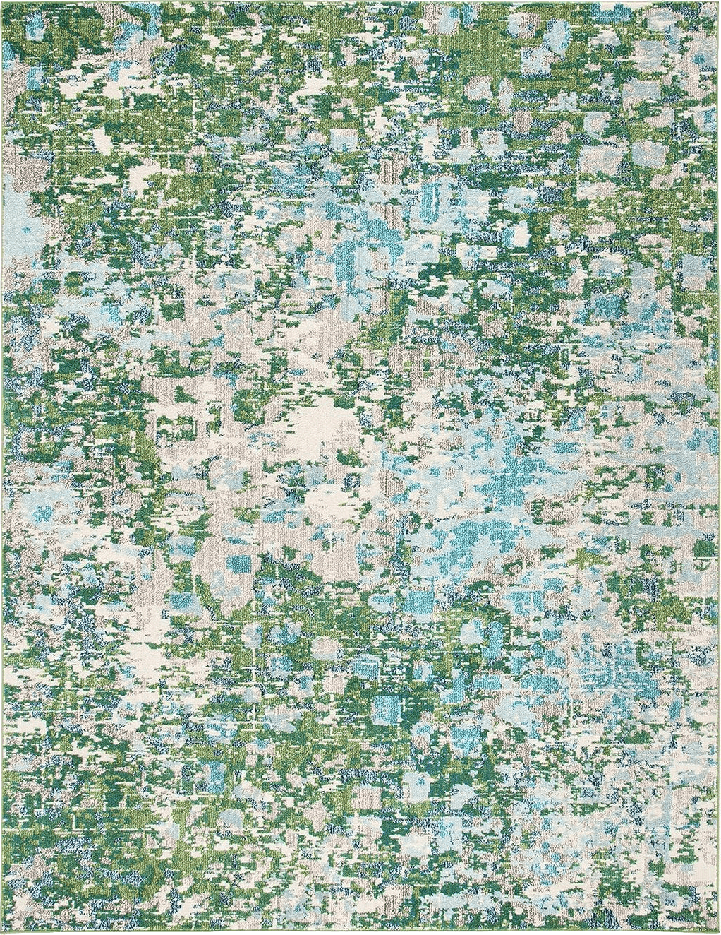 Area Green 8x10 SAFAVIEH Madison Collection Area Rug - 8' x 10', Green & Turquoise, Boho Abstract Distressed Design, Non-Shedding & Easy Care, Ideal for High Traffic Areas in Living Room, Bedroom (MAD425Y)