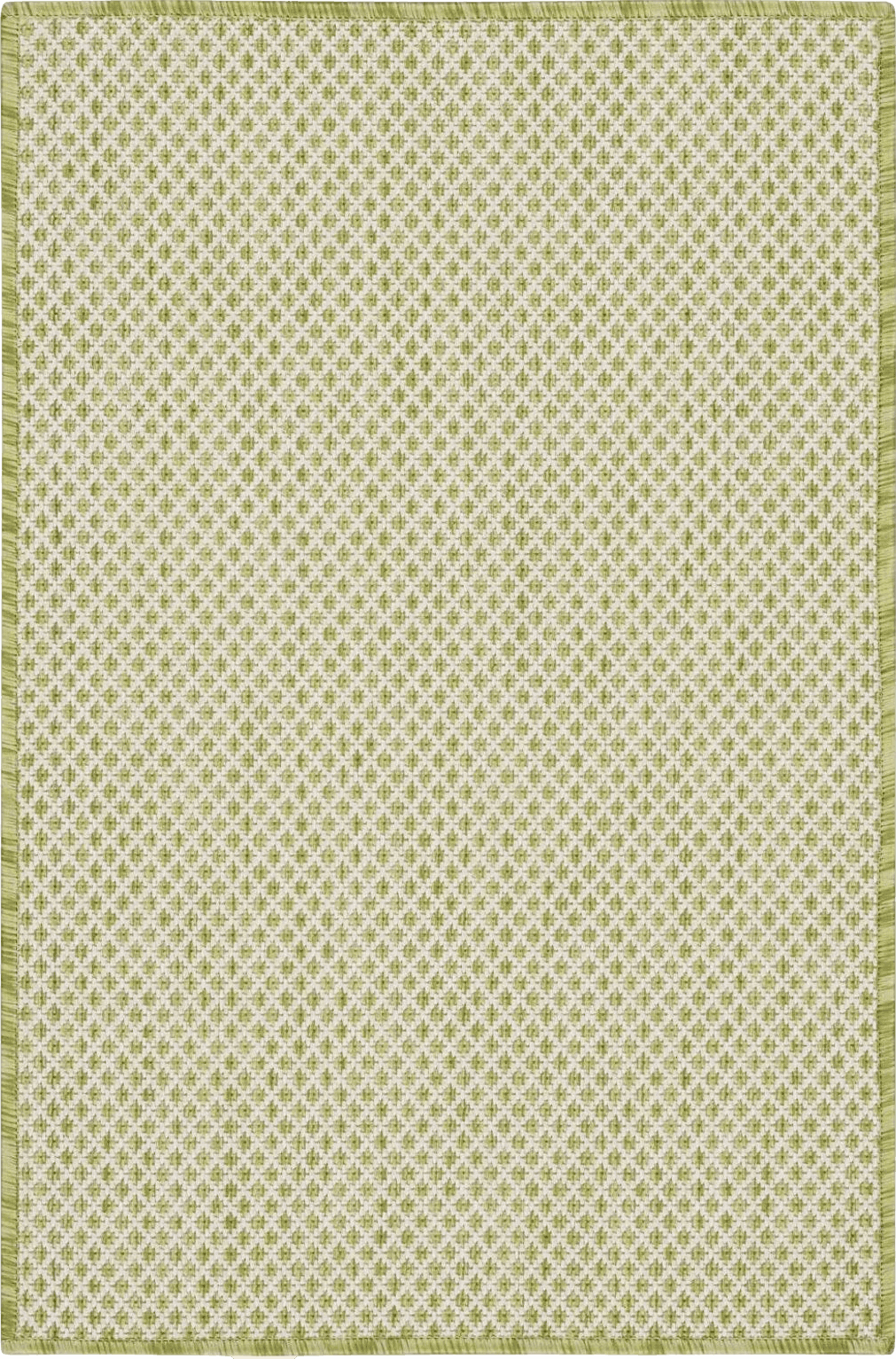 Nourison Courtyard Indoor/Outdoor Ivory Green 2' x 3' Area Rug, Geometric, Easy Cleaning, Non Shedding, Bed Room, Living Room, Dining Room, Deck, Patio, Backyard (2x3)