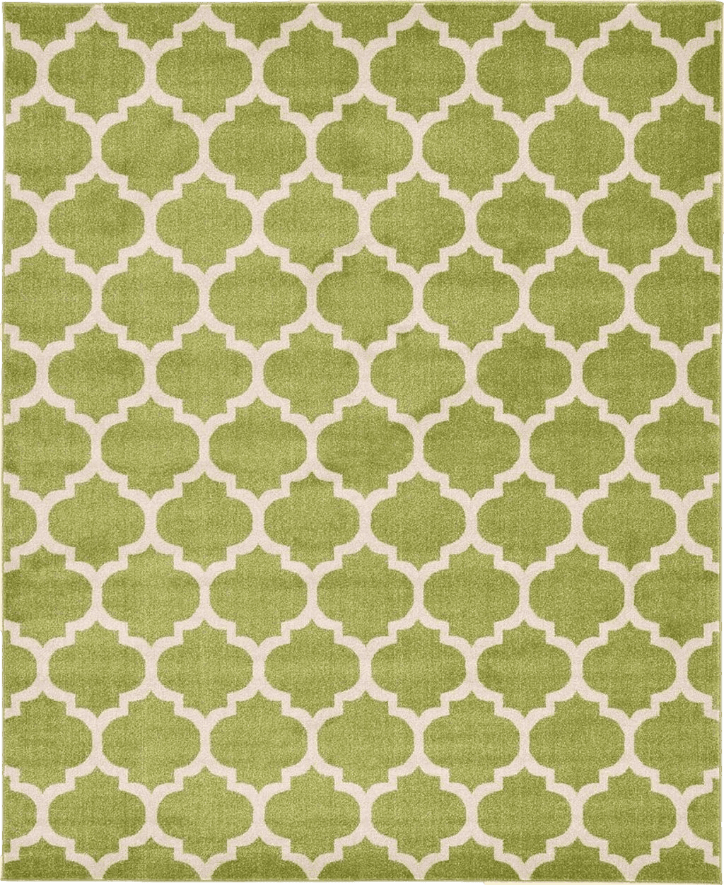 Area Green 8x10 Unique Loom Trellis Collection Area Rug - Philadelphia (8'x 10' Rectangle, Light Green/ Beige)