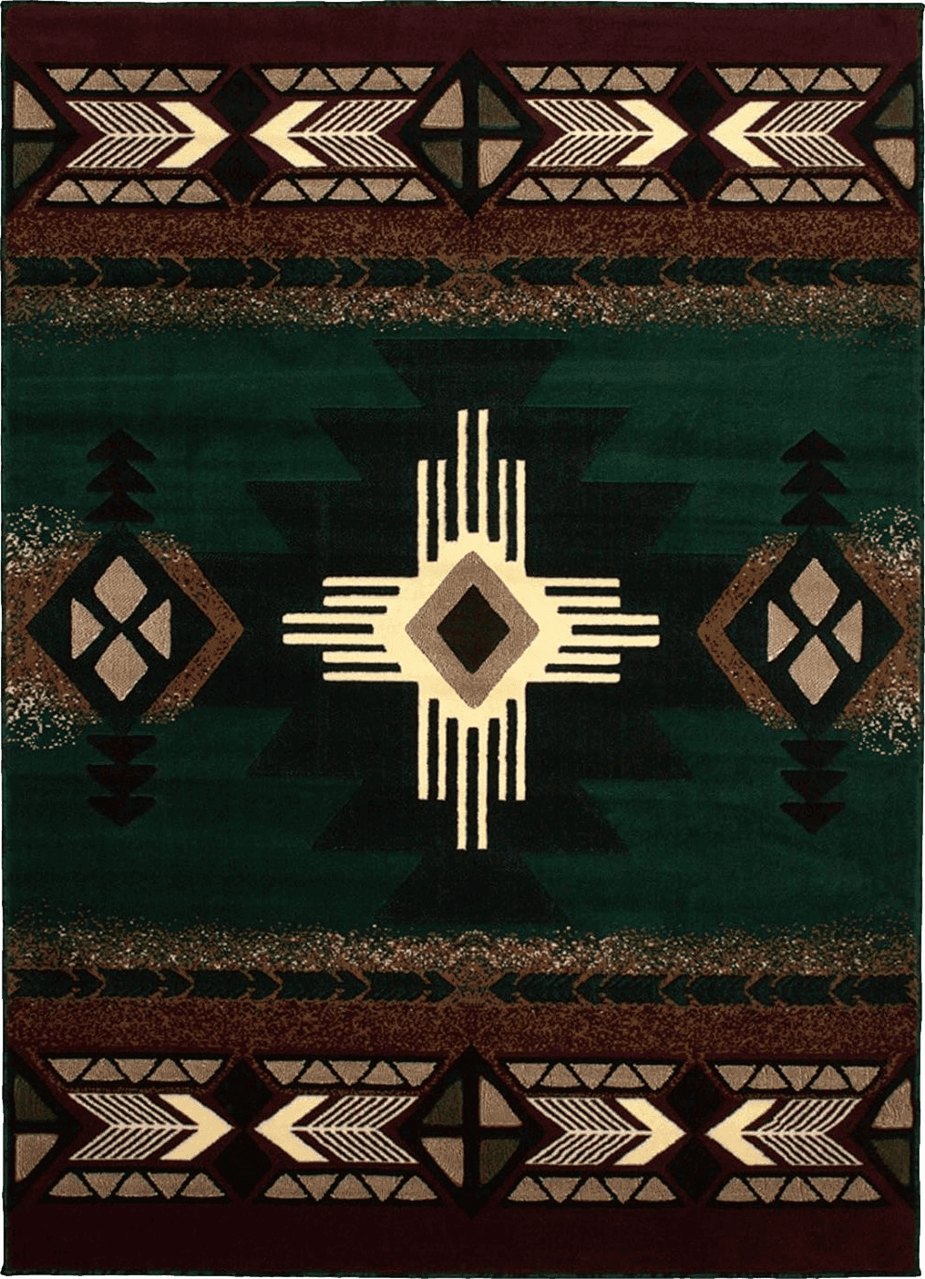 Area Red 8x10 Champion Rugs Southwest Native American Navajo Aztec Tribal Indian Hunter Green Carpet Area Rug (8 Feet X 10 Feet)