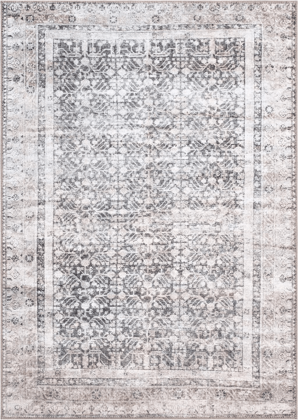 Area 9x12 Bloom Rugs Washable Non-Slip 9' x 12' Rug - Tan/Blue/Green Traditional Area Rug for Living Room, Bedroom, Dining Room, and Kitchen - Exact Size: 9' x 12'