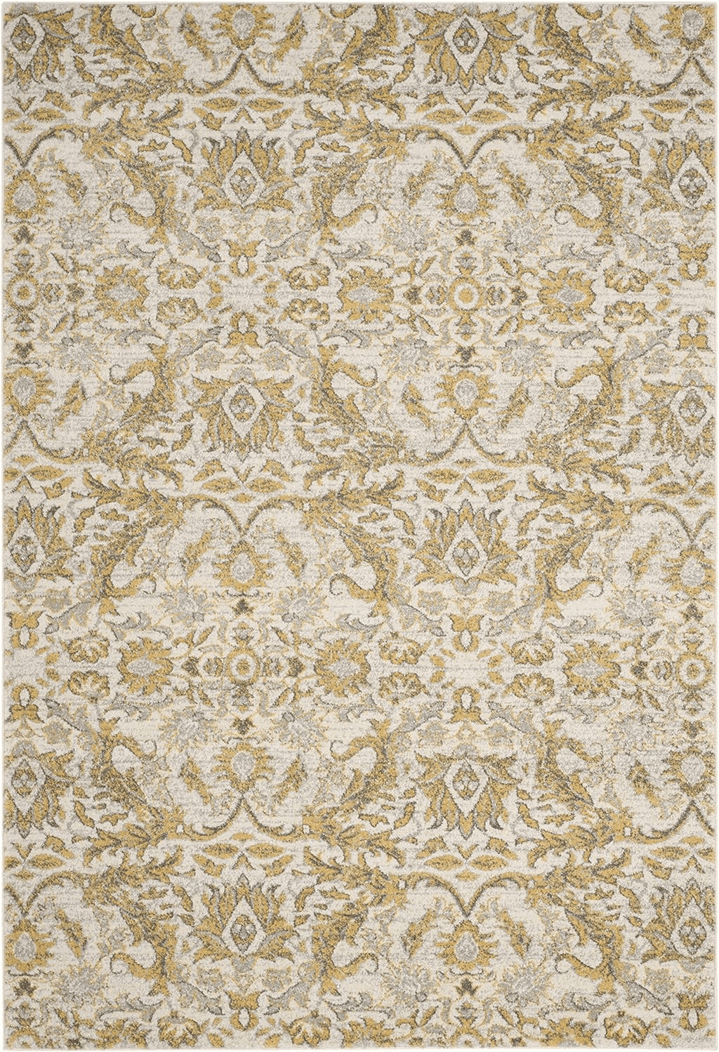 SAFAVIEH Evoke Collection Area Rug - 9' x 12', Ivory & Gold, Shabby Chic Oriental Design, Non-Shedding & Easy Care, Ideal for High Traffic Areas in Living Room, Bedroom (EVK238S)