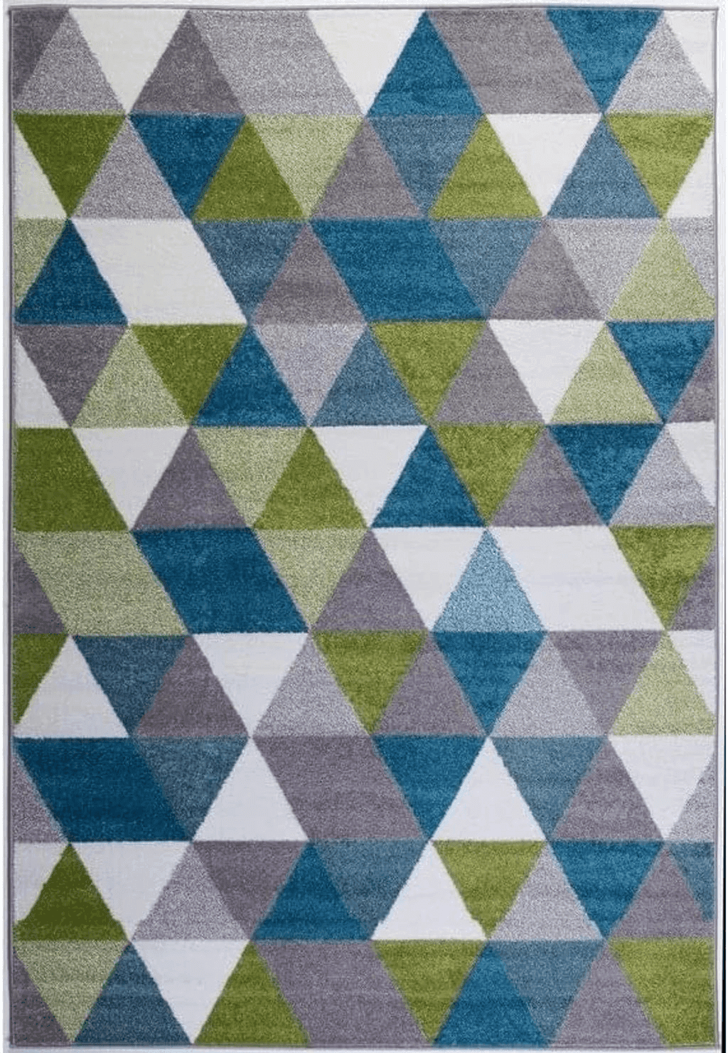 Ladole Rugs Geometric Pattern Empire Triangles Area Rug Living Room Bedroom Entrance Hallway Carpet in Green Blue White 7x10 (6'5" x 9'5" 200cm x 290cm) 5x7 8x10 9x12 2x10 4x6 feet