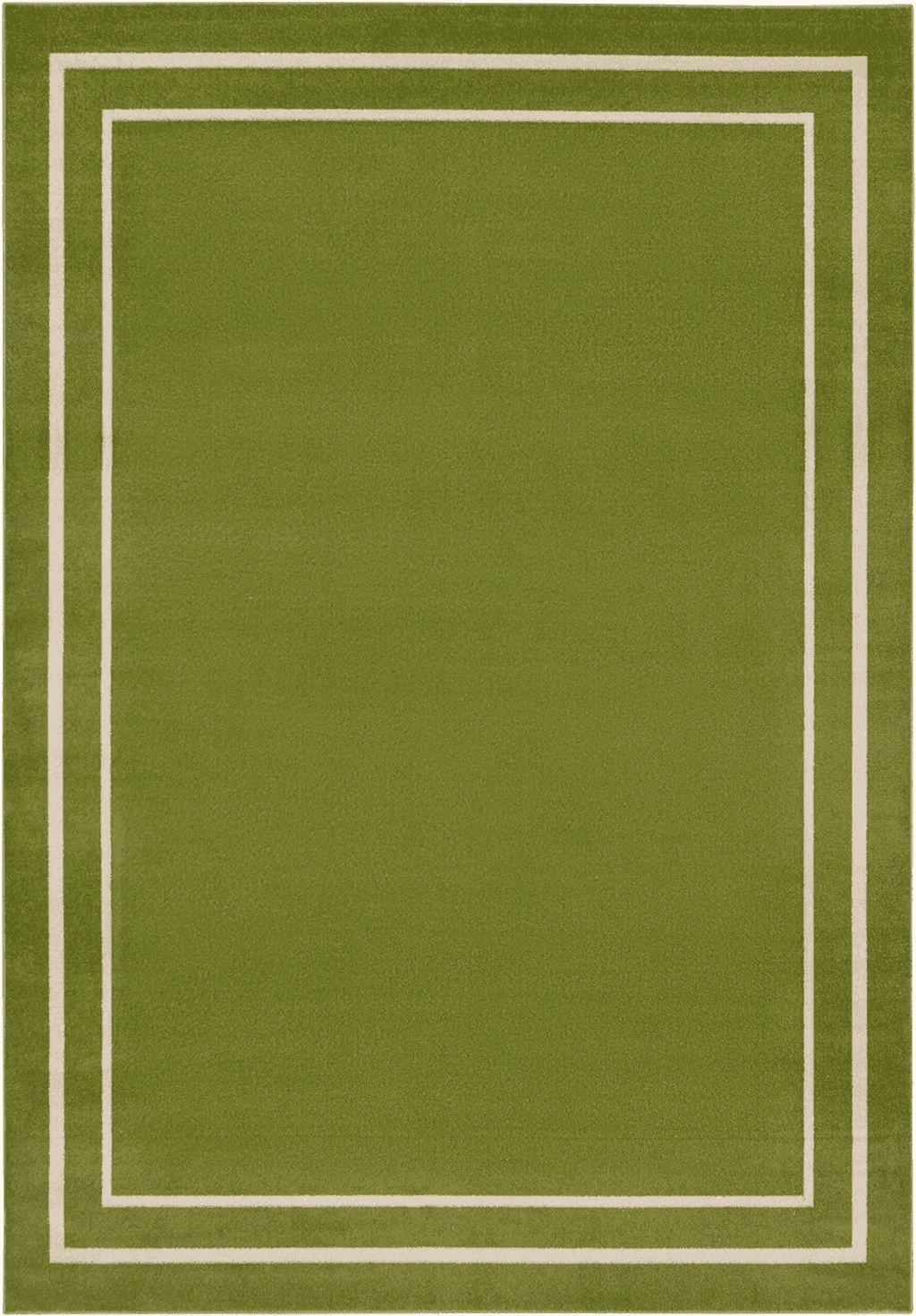 Nourison Essentials Indoor/Outdoor Solid Bordered Green Ivory 8' x 10' Area Rug, Easy Cleaning, Non Shedding, Bed Room, Living Room, Dining Room, Backyard, Deck, Patio (8x10)
