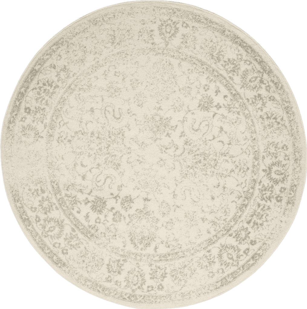 Area White All Rounds/Square SAFAVIEH Adirondack Collection Area Rug - 6' Round, Ivory & Sage, Oriental Distressed Design, Non-Shedding & Easy Care, Ideal for High Traffic Areas in Living Room, Bedroom (ADR109V)