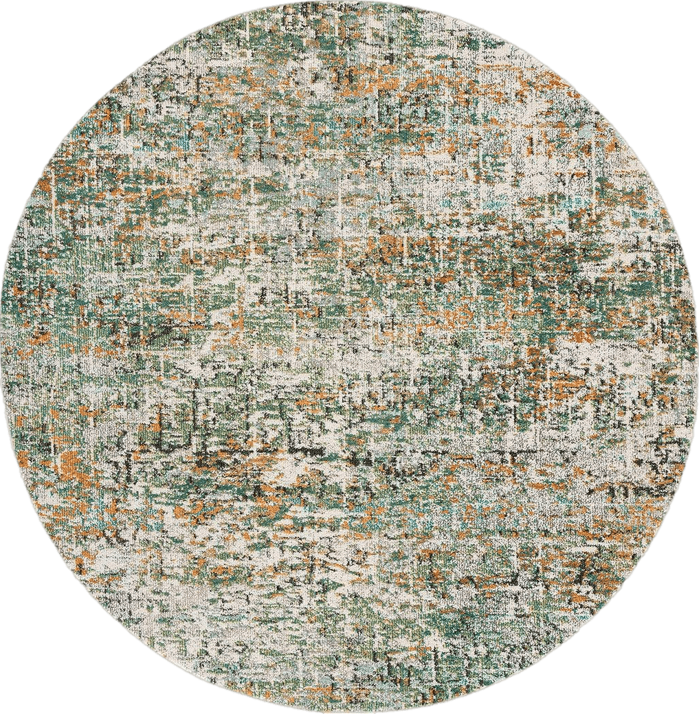 Safavieh Madison Collection 8' Round Green/Turquoise MAD460Y Modern Abstract Non-Shedding Entryway Foyer Living Room Bedroom Kitchen Area Rug