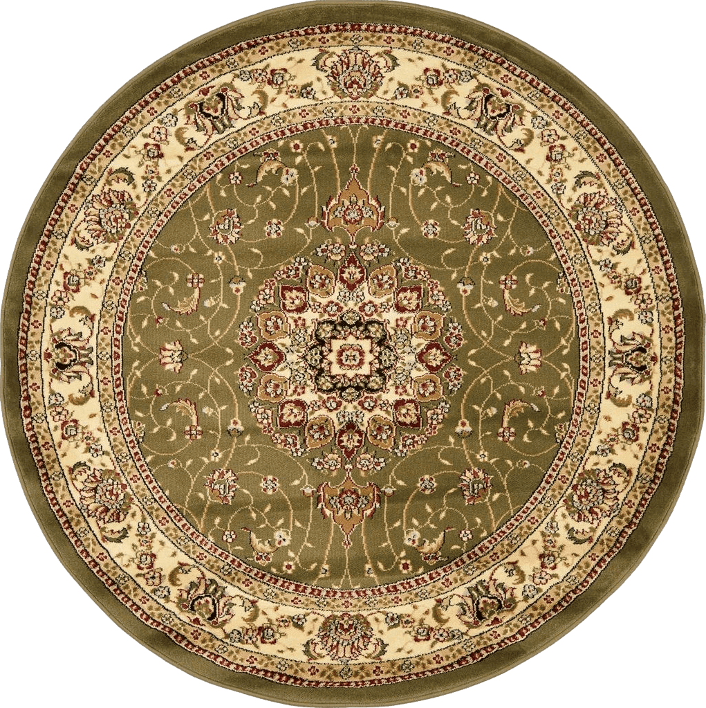 Area Green All Rounds/Square SAFAVIEH Lyndhurst Collection 8' Round Sage / Ivory LNH329B Traditional Oriental Non-Shedding Dining Room Entryway Foyer Living Room Bedroom Area Rug