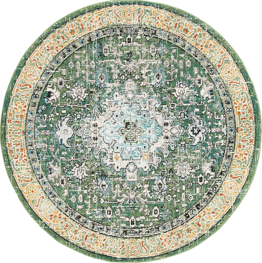 Area Green All Rounds/Square SAFAVIEH Madison Collection Area Rug - 3' Round, Green & Turquoise, Boho Medallion Distressed Design, Non-Shedding & Easy Care, Ideal for High Traffic Areas in Living Room, Bedroom (MAD474Y)