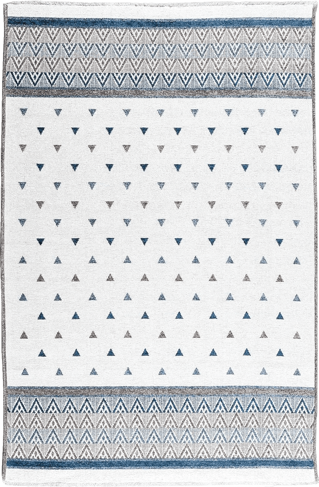 Alfa Rich 4x6 Area Rugs, Blue Grey Cream Rug, Cotton, Pet Friendly, Easy Clean Washable Rug