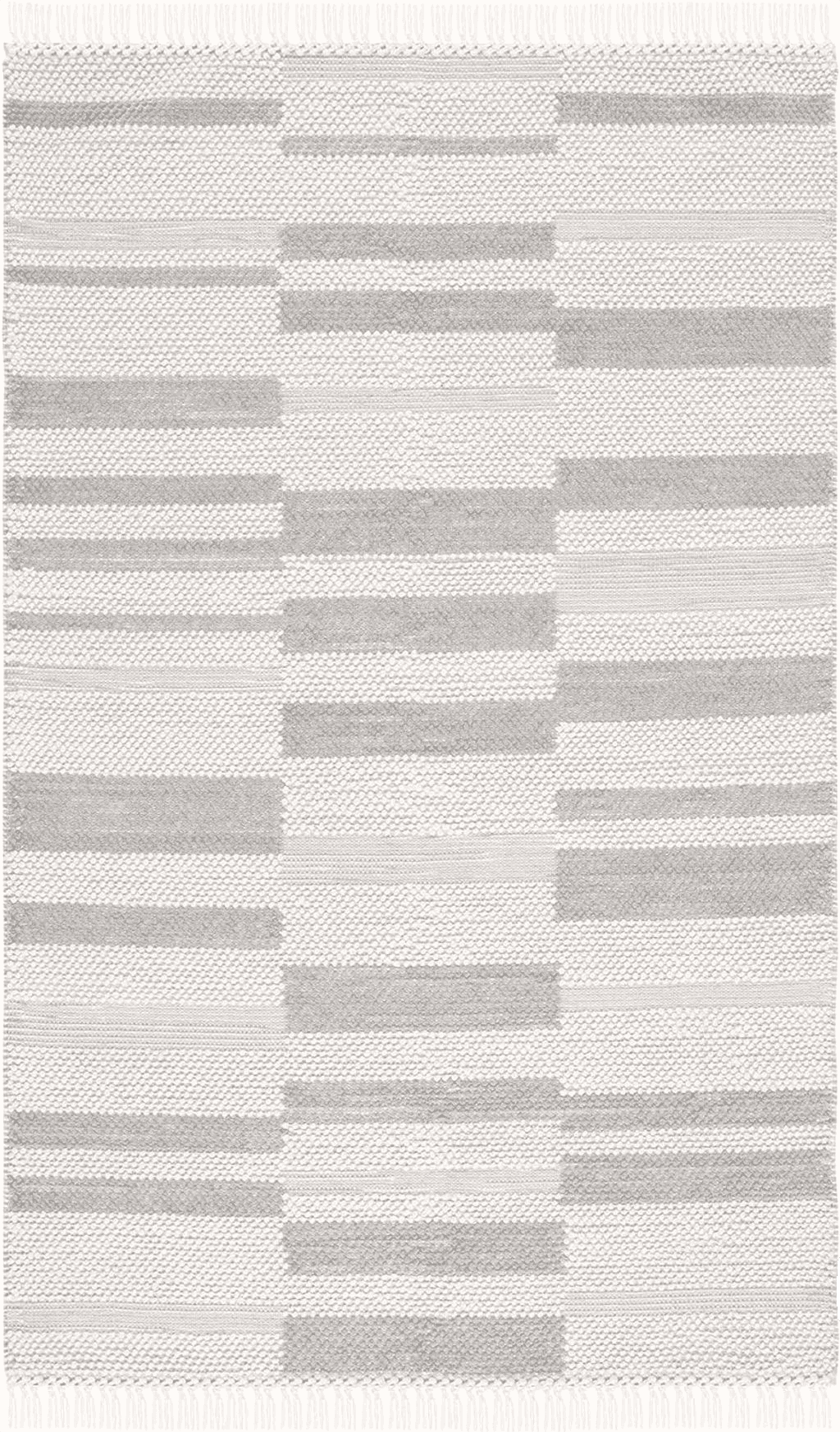 Safavieh Natura Collection Accent Rug - 4' x 6', Ivory & Grey, Handmade Modern Farmhouse Fringe Wool, Ideal for High Traffic Areas in Entryway, Living Room, Bedroom (NAT225F)