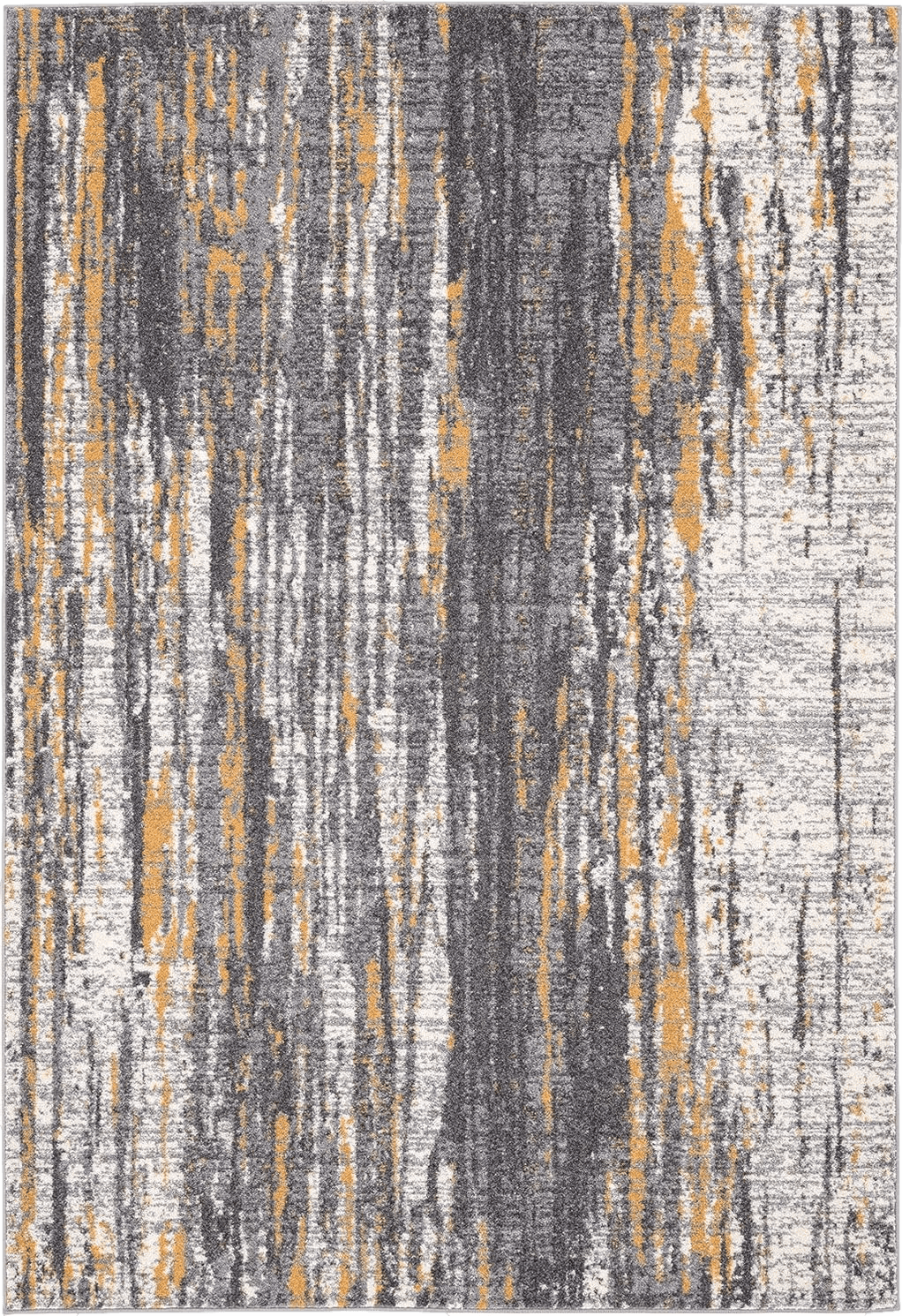 Abani Rugs Grey & Yellow Painted Pattern Area Rug Bold Rugged Contemporary Modern Style Accent, Laguna Collection | Turkish Made Superior Comfort & Construction | Stain Shed Resistant 4' x 6'