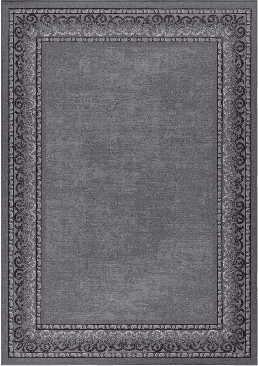 Area Grey 8x10 Antep Rugs Alfombras Bordered Modern 8x10 Non-Slip (Non-Skid) Low Pile Rubber Backing Indoor Area Rug (Gray, 7'10" x 10')