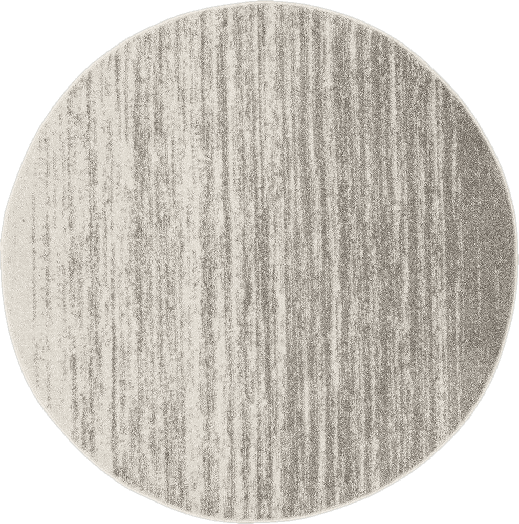 SAFAVIEH Adirondack Collection Area Rug - 6' Round, Light Grey & Grey, Modern Ombre Design, Non-Shedding & Easy Care, Ideal for High Traffic Areas in Living Room, Bedroom (ADR113C)