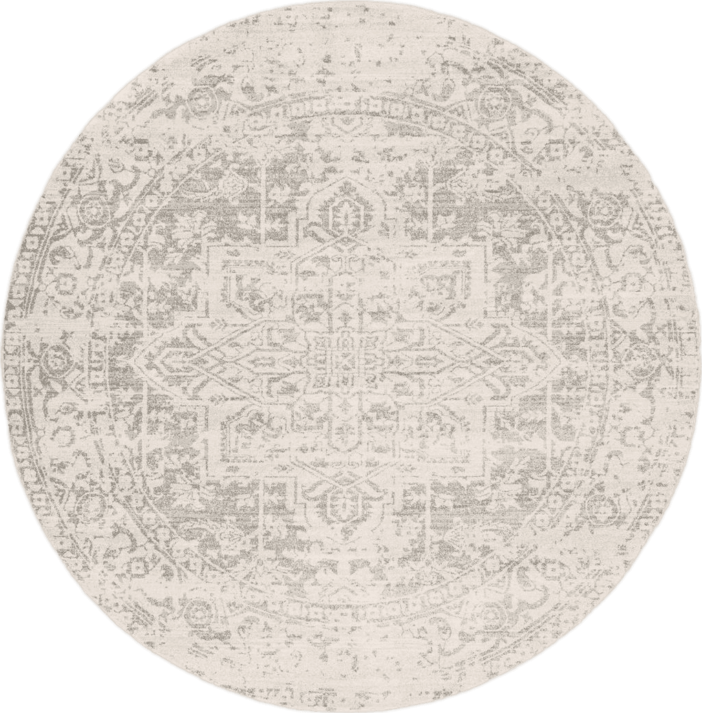 Artistic Weavers Janine Vintage Medallion Area Rug,7'10" Round,Grey