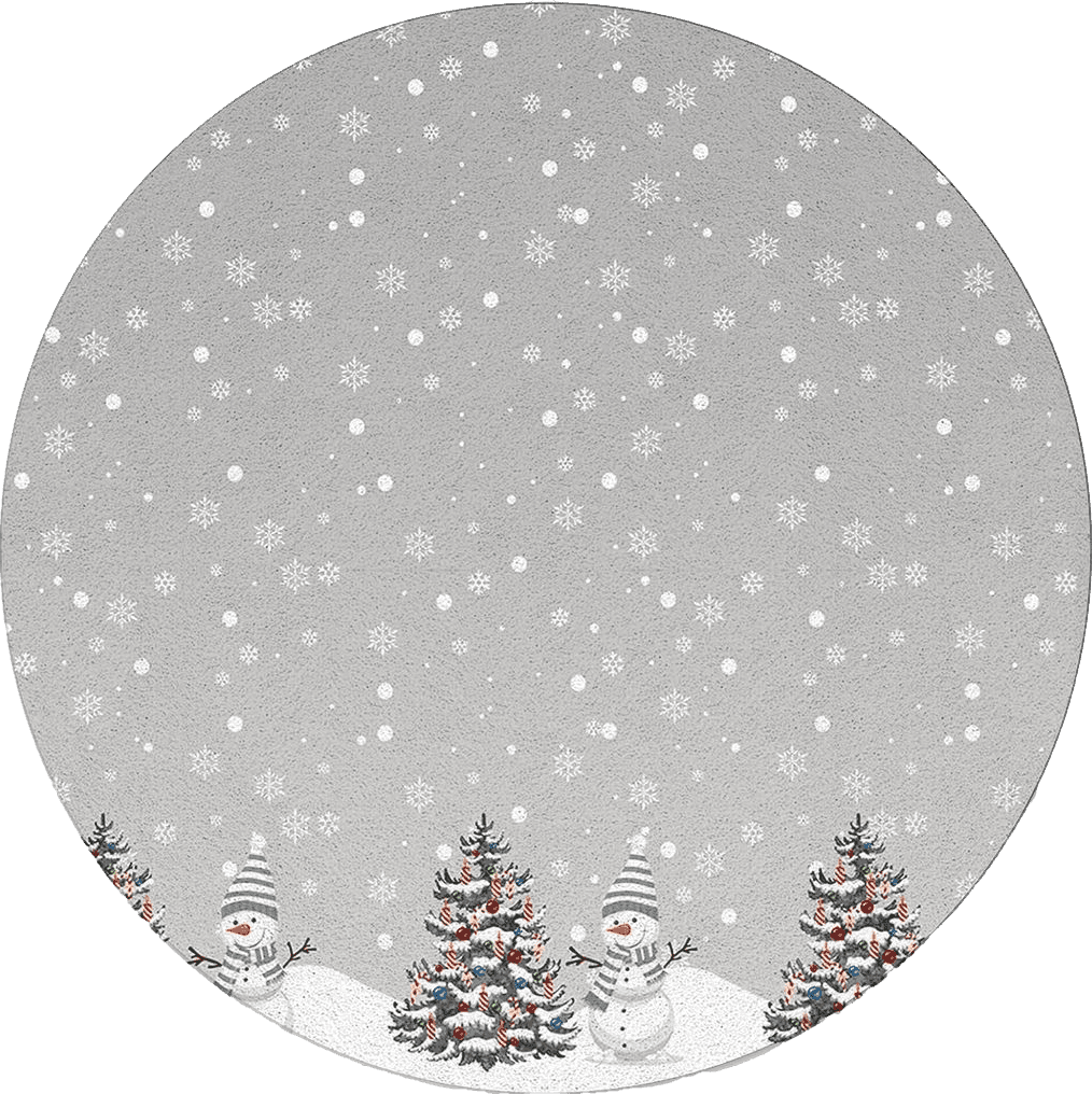 Outdoor All Rounds/Square Christmas Round Area Rug 3ft,Washable Outdoor Indoor Carpet Runner Rug for Bedroom,Kitchen,Bathroom,Living/Dining/Laundry Room,Office,Area+Rug Bath Door Mat Grey Snowman Snowflake Colorful Tree