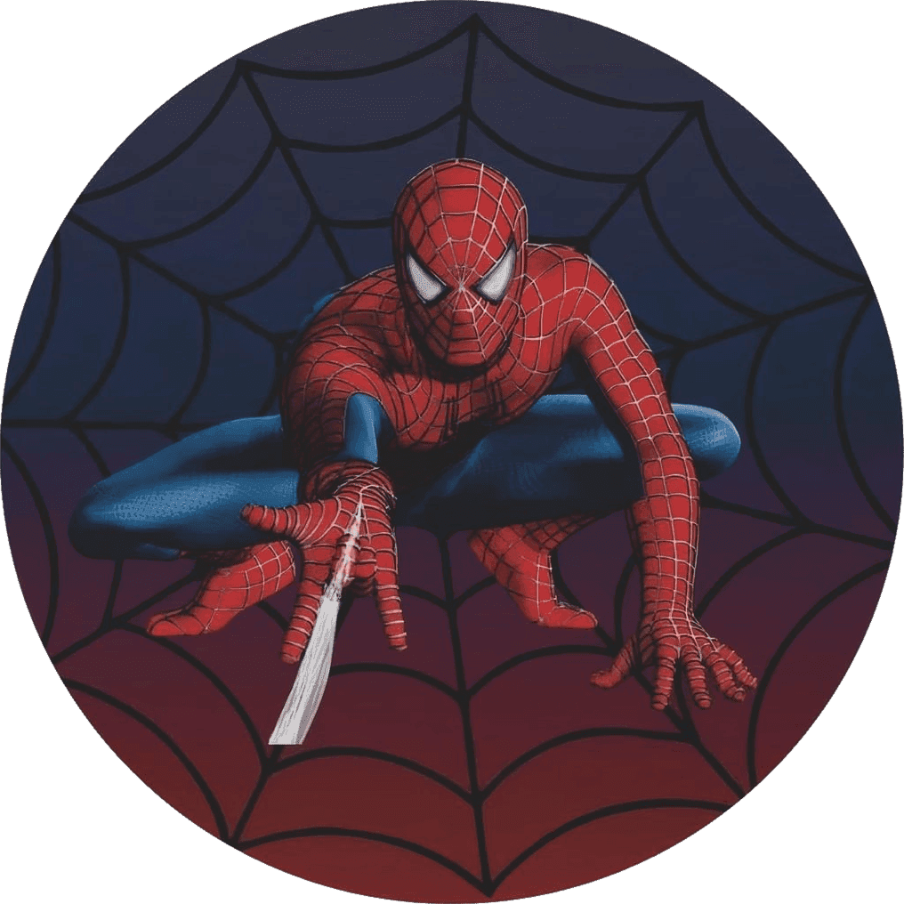 Non-Slip Machine Washable Round Spider Super Hero Man Area Rug Carpet Living Room Bedroom for Boys Kids Room (Style 2, Diametr 60x60cm)