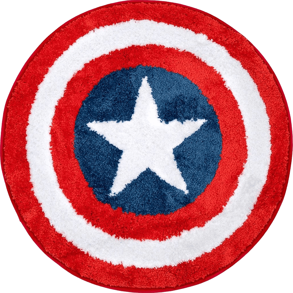 Jay Franco Marvel Avengers Shields Tufted Rug Tufted Polyester Bath Rug, Kids Bath (Official Marvel Product)