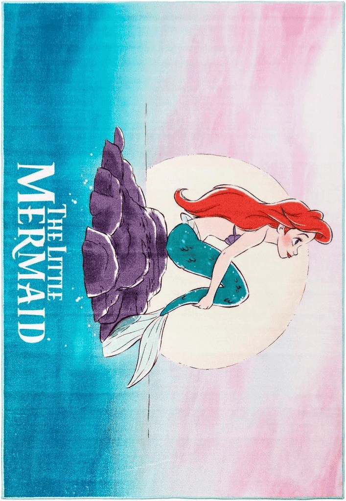 Gertmenian Kids Playroom & Game Room Carpet | Disney Princess The Little Mermaid Ariel Childrens Rug | Kids Novelty Home Decor, Area Rug for Girls Playroom, Bedroom | 54x78 Large, Pink/Blue, 47261