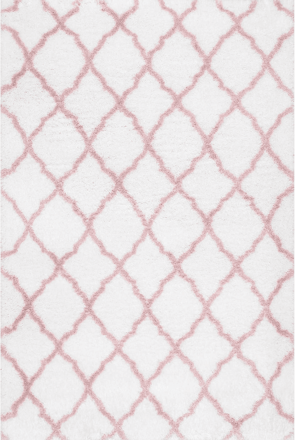 nuLOOM Nelda Trellis Kids Shag Area Rug, 6' 7" x 9', Baby Pink