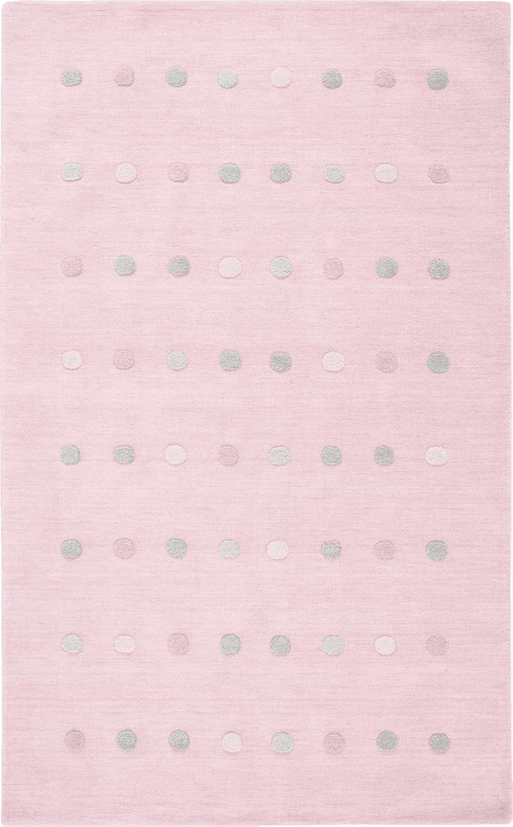 SAFAVIEH Kids Collection Area Rug - 6' x 9', Light Pink, Handmade Polka Dot Wool, Ideal for High Traffic Areas in Living Room, Bedroom (SFK803U)