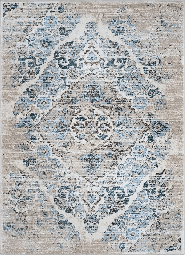 Area Grey 6x9 Luxe Weavers Distressed Cream 6x9 Area Rug, Modern, Stain Resistant Carpet, Indoor Oriental Rug