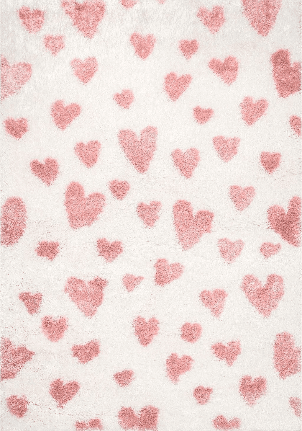 nuLOOM Alison Heart Shag Area Rug, 7x9, Pink