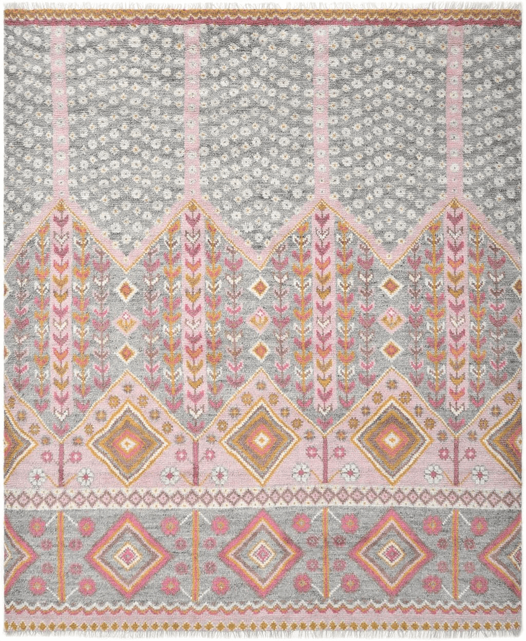 Handmade Modern Contemporary Pink Area Rug 9 x 12