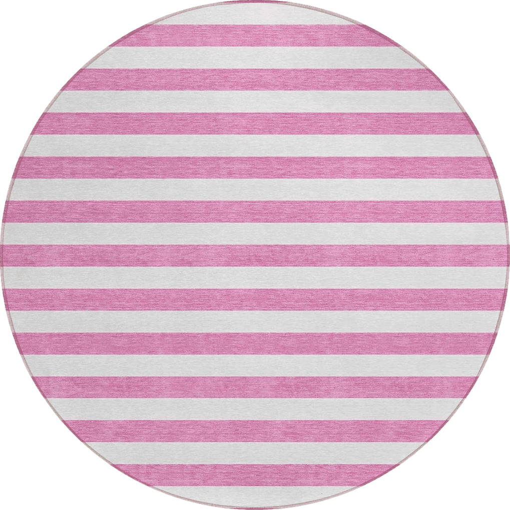 Area Pink All Rounds/Square Addison Rugs Chantille ACN528 Pink 8' x 8 Indoor Outdoor Round Area Rug, Stain Resistant, Machine Washable, Non Shedding, Bedroom, Living Room, Dining Room, Kitchen Rug