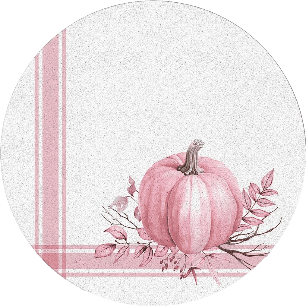Area Pink All Rounds/Square Blush Pink Pumpkin Round Area Rug 6ft,Washable Outdoor Indoor Carpet Runner Rug for Bedroom,Kitchen,Bathroom,Living/Dining/Laundry Room,Office,Area+Rug Bath Door Mat Thanksgiving Eucalyptus Leaves