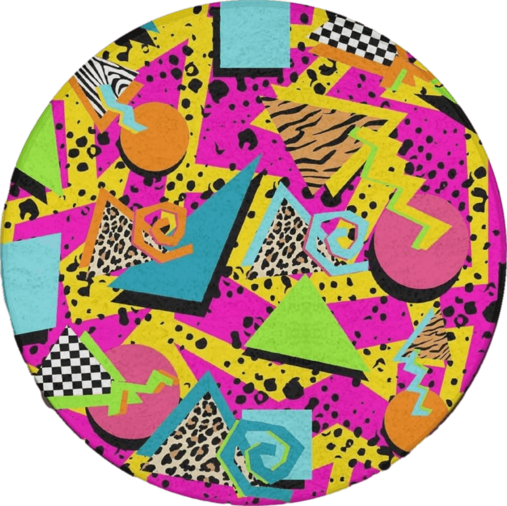 Area Yellow Meaudiwes Classic Circle Area Rug, Geometric Checkered Zebra Tiger Leopard Print Hot Pink Vintage Retro 80s 90s Non-Slip Layered Door Mats, Ideal for High Traffic Areas in Living Room Kitchen