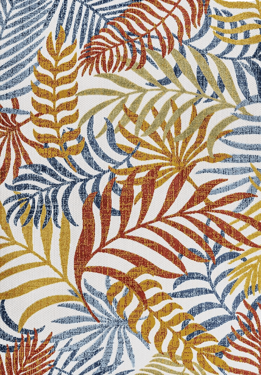 Area Red 8x10 JONATHAN Y AMC100B-8 Tropics Palm Leaves Indoor Outdoor Area-Rug Bohemian Floral Easy-Cleaning High Traffic Bedroom Kitchen Backyard Patio Porch Non Shedding, 8 X 10, Cream/Orange