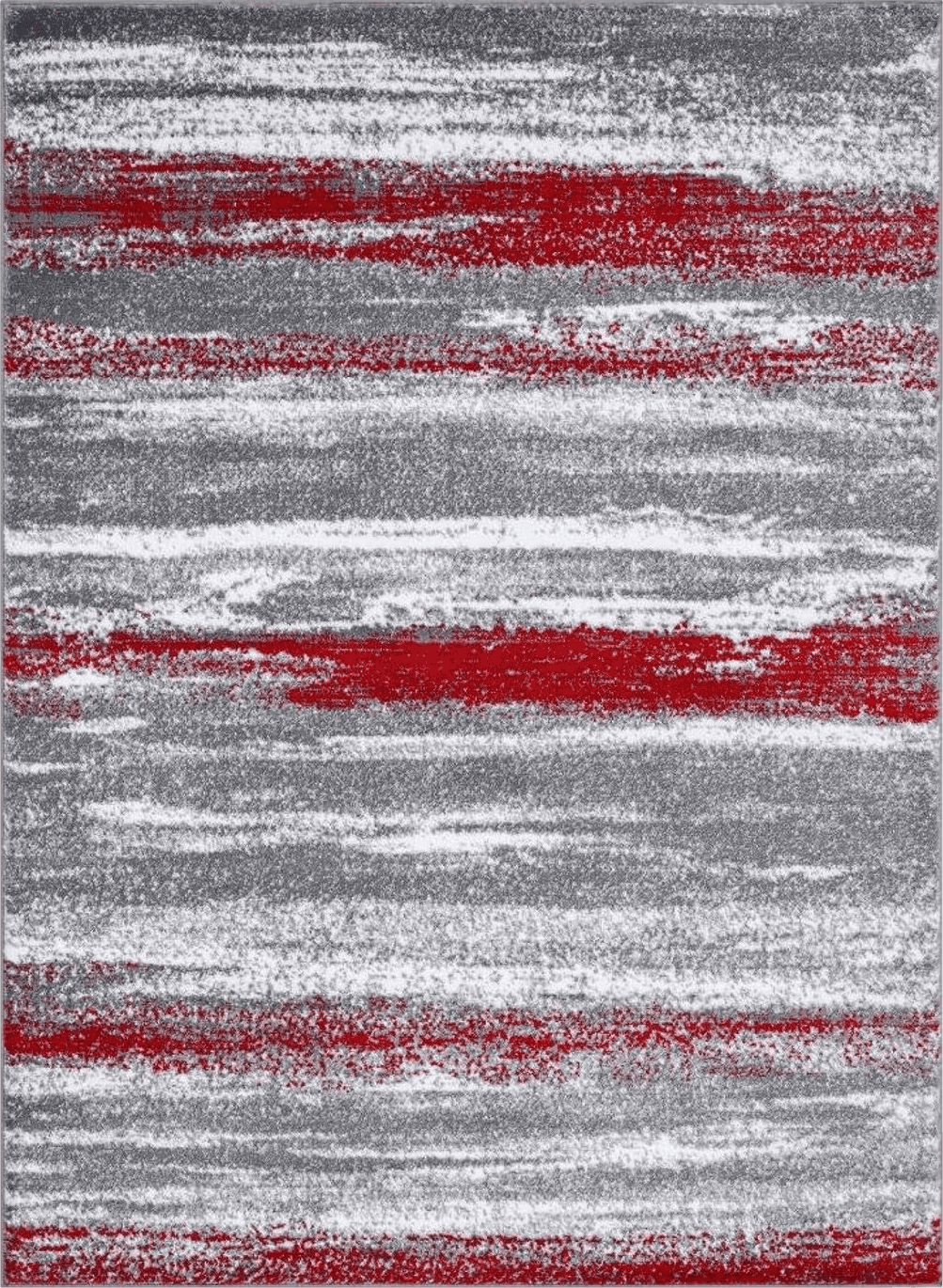 LUXE WEAVERS Modern Abstract Red 8x10 Area Rug