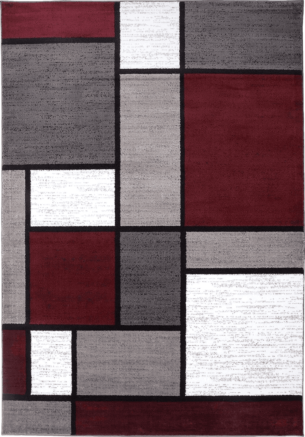 Area Red 8x10 Rugshop Contemporary Modern Boxes Area Rug 7' 10" X 10' 2" Red