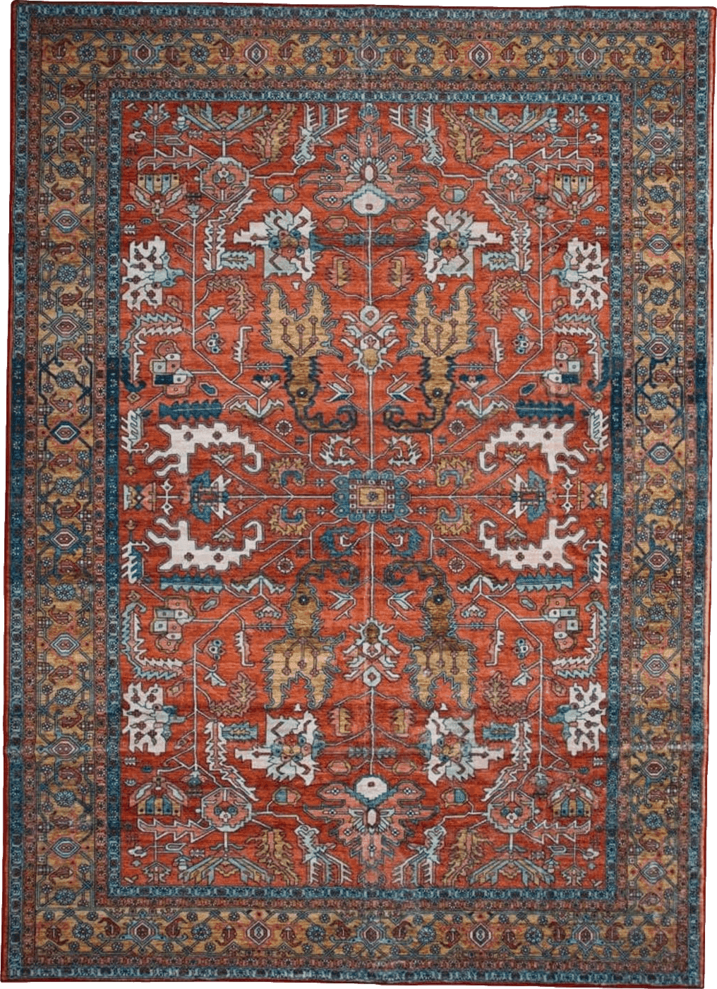 Area Red 8x10 NEATIIP Washable Bohemian 8x10 Area Rug, Suitable for Bathroom for Bedroom Living Room Kitchen Outdoor The Boho Printed Area Rugs, Non-Slip Backing Washable Rug Red/Blue