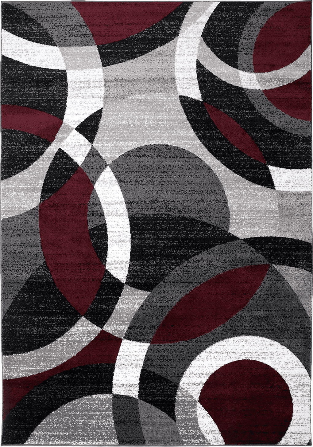 Area Black White Rugshop Contemporary Abstract Circles Perfect for high Traffic Areas of Your Living Room,Bedroom,Home Office,Kitchen Area Rug 3'3" x 5' Red