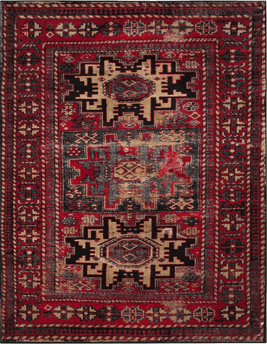 Area Red 8x10 SAFAVIEH Vintage Hamadan Collection Area Rug - 8' x 10', Red & Multi, Oriental Traditional Persian Design, Non-Shedding & Easy Care, Ideal for High Traffic Areas in Living Room, Bedroom (VTH213A)