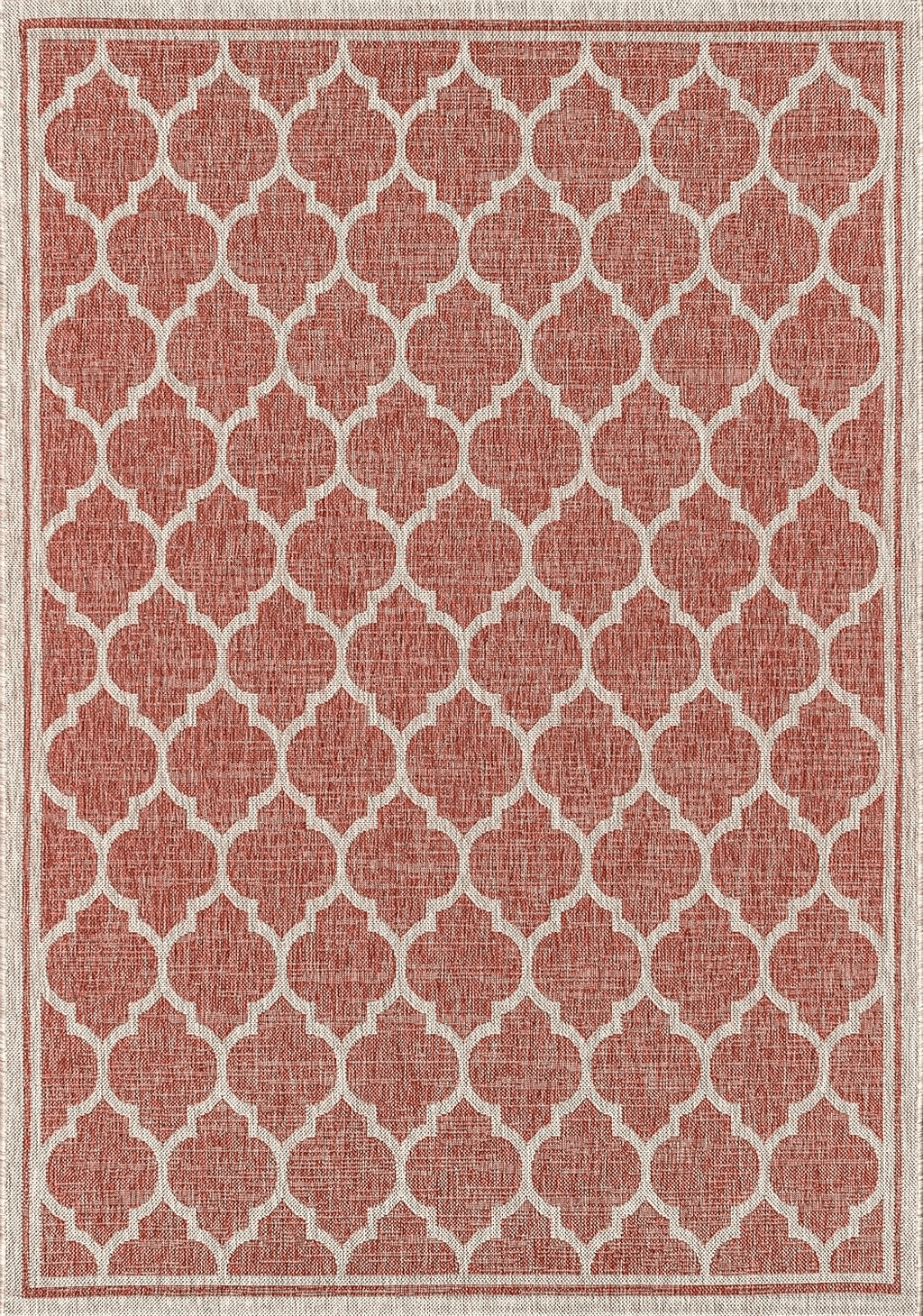 Area Red 8x10 JONATHAN Y SMB109C-8 Trebol Moroccan Trellis Textured Weave Indoor Outdoor-Rug Modern Bohemian LivingRoom Backyard,8 X 10,Red/Beige