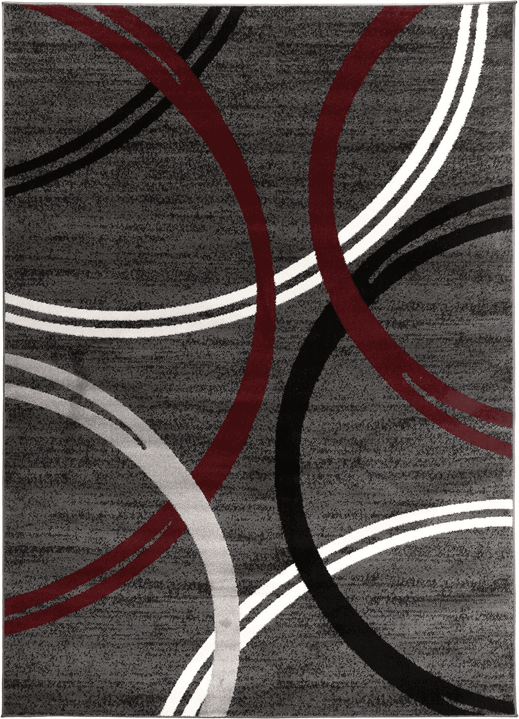 Area Red 8x10 Rugshop Modern Wavy Circles Design Area Rug 7' 10" x 10'2" Red