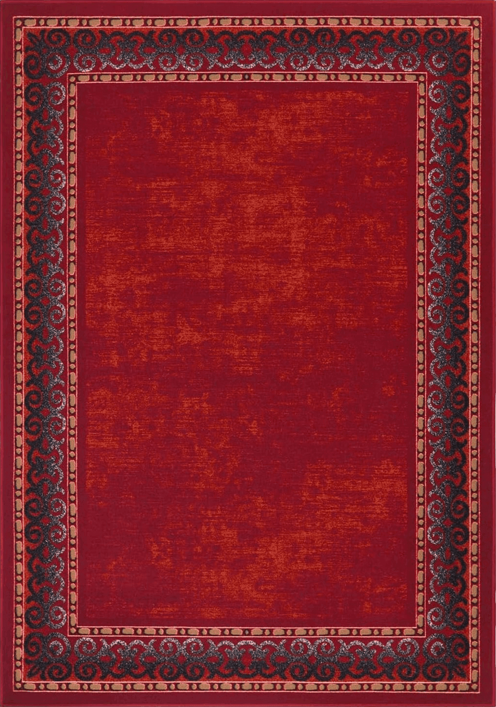 Area Red 8x10 Antep Rugs Alfombras Bordered Modern 8x10 Non-Slip (Non-Skid) Low Pile Rubber Backing Indoor Area Rug (Maroon Red, 7'10" x 10')