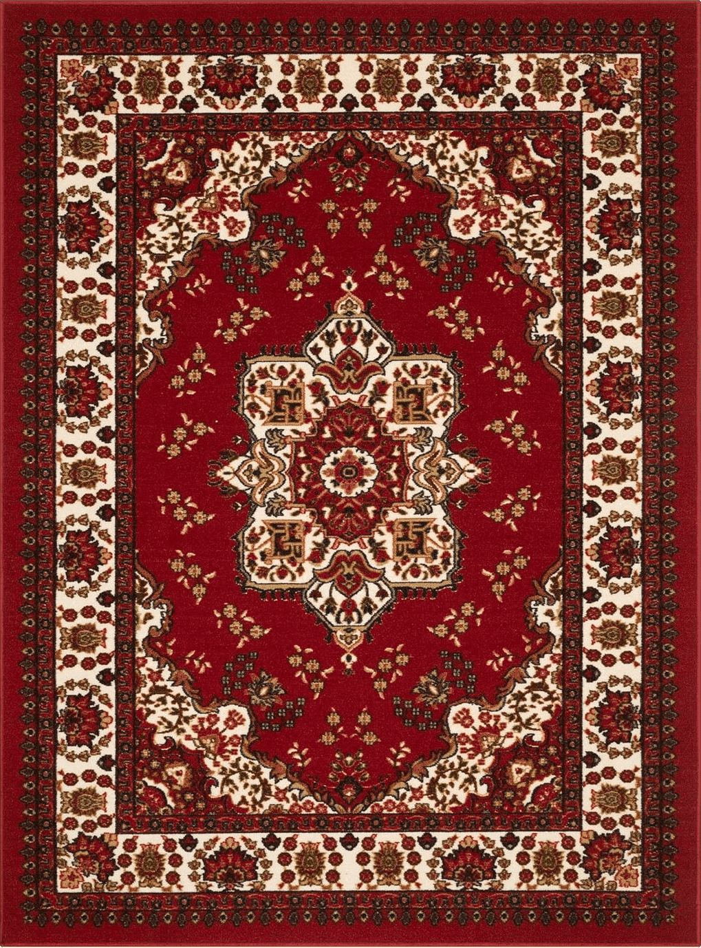 Area Red 8x10 Antep Rugs Alfombras Oriental Traditional 8x10 Non-Skid (Non-Slip) Low Profile Pile Rubber Backing Indoor Area Rugs (Maroon, 7'10" x 10')