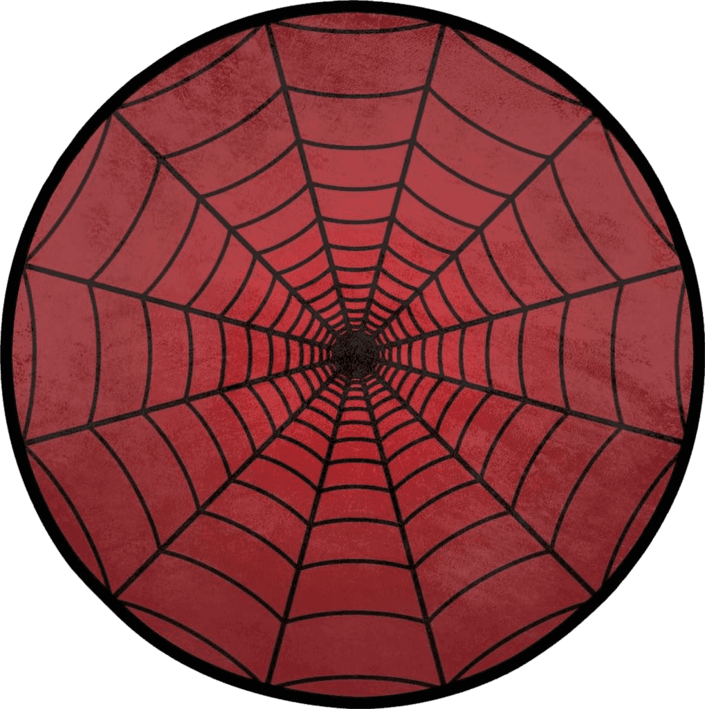 Round Area Rug Non-Slip Washable Large Area Rugs for Living Room Bathroom Bedroom Decor, 3 ft Diameter Cute Doormat Floor Carpet (Red Spider Web)