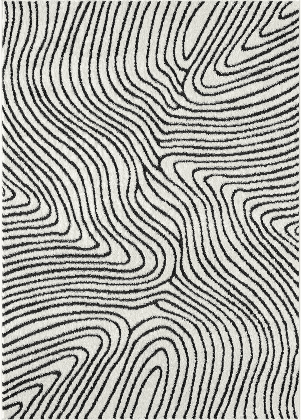 Area White LUXE WEAVERS Le Monde Collection 8505 Anthracite 5x7 Geometric Marble Swirl Area Rug