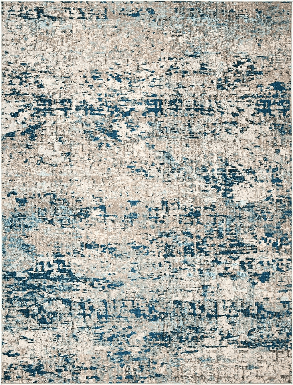 SAFAVIEH Madison Collection Area Rug - 6' x 9', Grey & Blue, Modern Abstract Design, Non-Shedding & Easy Care, Ideal for High Traffic Areas in Living Room, Bedroom (MAD460K)