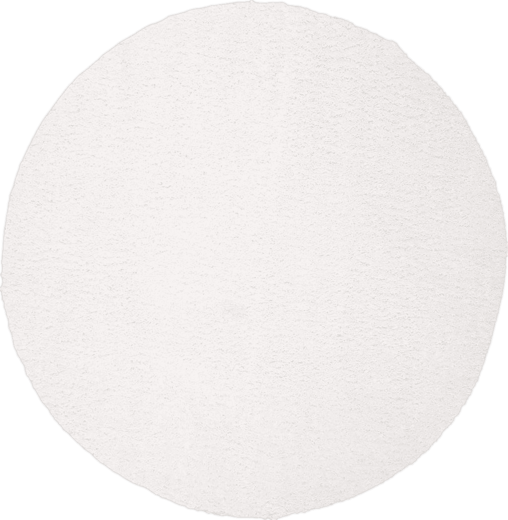 SAFAVIEH August Shag Collection Area Rug - 8'6" Round, White, Solid Design, Non-Shedding & Easy Care, 1.2-inch Thick Ideal for High Traffic Areas in Living Room, Bedroom (AUG900A)