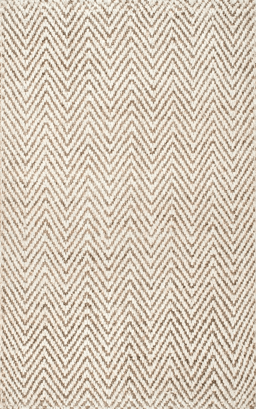 Off-White nuLOOM Vania Chevron Jute Area Rug, 8' Round, Off-white