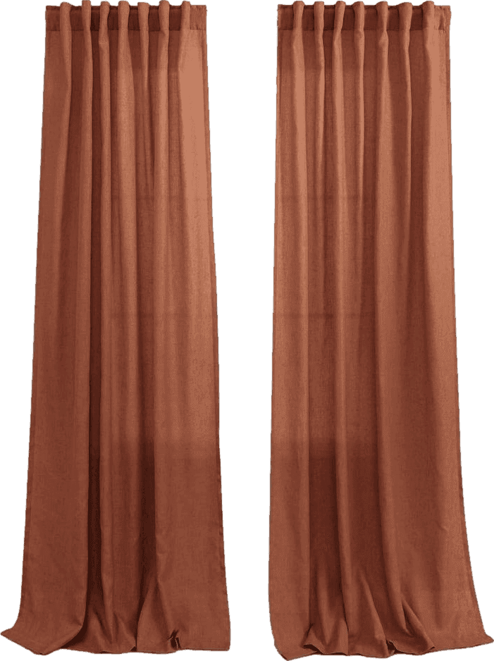 KOUFALL Terracotta Curtains 84 Inches Long for Living Room,Sheer Boho Linen Home Decor Western Curtains for Bedroom,2 Panels,Rust Colored