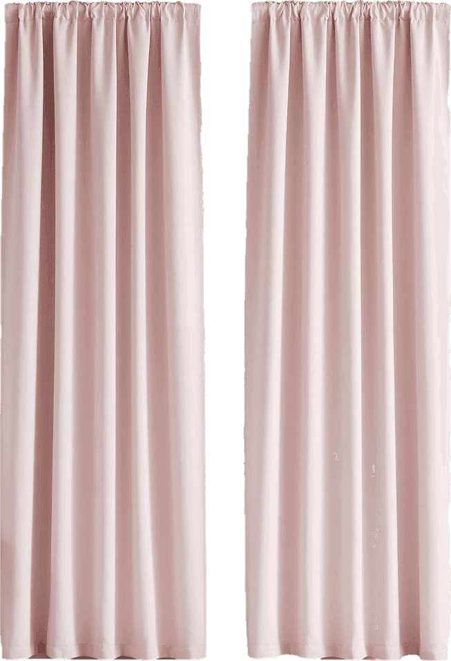 DUALIFE Cute Pink Room Darkenig Curtains 90 Inches Long - Rose Blush Curtains Blackout Pastel Pink Light Blocking Drapes for Girls Bedroom Nursery,52 by 90 Inch, 2 Panels, Back Tab/Rod Pocket