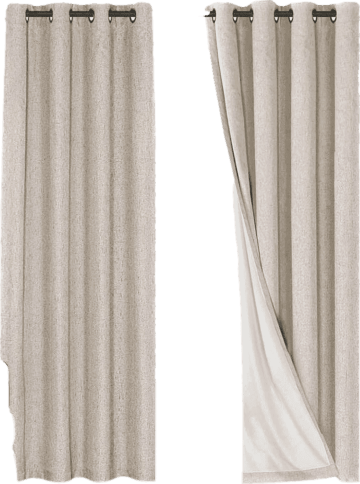 H.VERSAILTEX Linen Blackout Curtains 96 Inches Long, 100% Absolutely Blackout Elegant Curtains for Bedroom, Thermal Insulated Linen Drapes Grommet Curtains with White Liner, 2 Panels, Natural