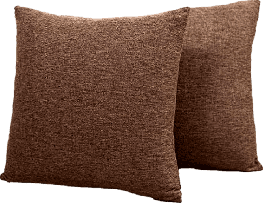 Jepeak Throw Pillow Covers Cushion Cases Pack of 2 Linen Farmhouse Modern Decorative Solid Square Pillow Covers for Couch Sofa Bed Home Decoration (Medium Brown, 18x18 Inch)