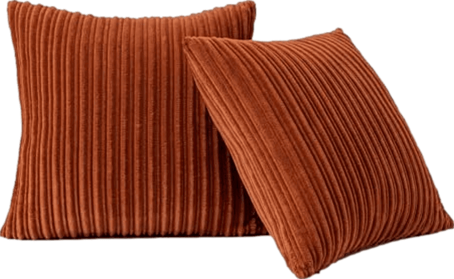 Kevin Textile Pack of 2 Corduroy Soft Soild Decorative Square Throw Pillow Covers Set Cushion Cases Pillowcases for Sofa Bedroom Car 24 x 24 Inch 61 x 61 Cm Rust